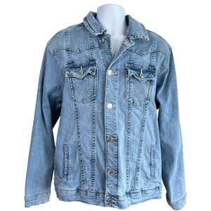 True Religion Jimmy Denim Trucker Style Jean Jacket Light Wash Size Extra Large